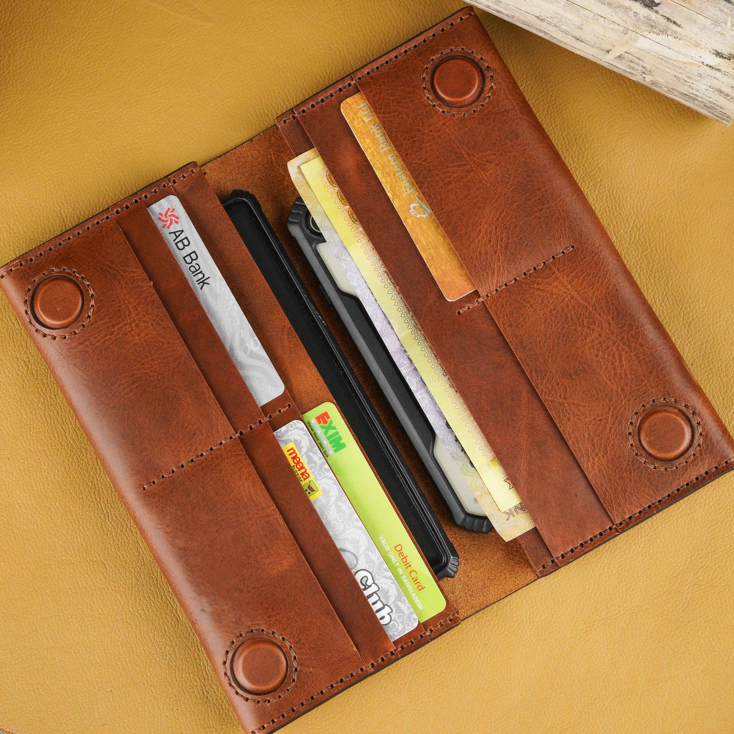 Handmade Leather Long Wallet | Classic Handcrafted Long Leather Wallet