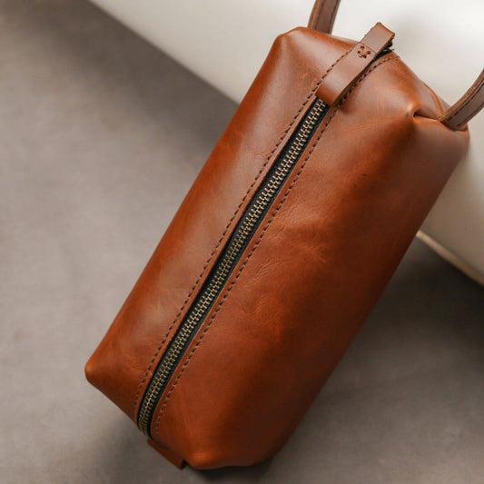 Handmade Leather Toiletry Bag | Premium Travel Organizer