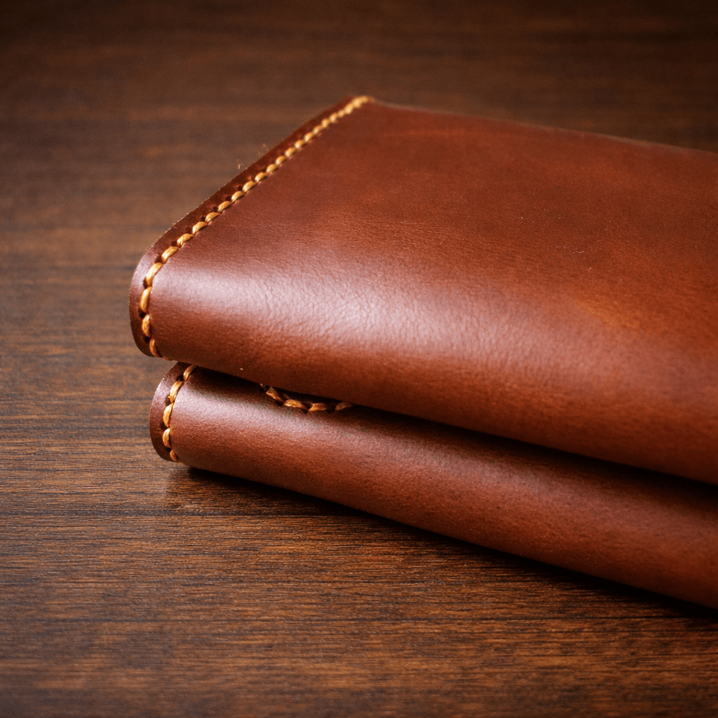 Handmade Premium Full-Grain Leather Long Wallet - Vintage Brown