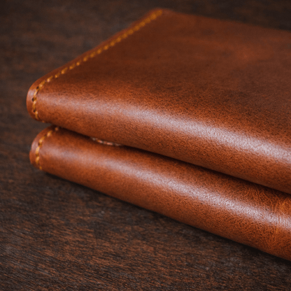 Handcrafted Full-Grain Leather Long Wallet – Cognac Brown