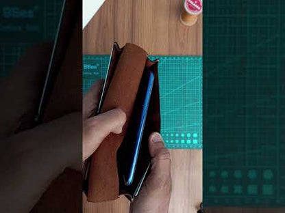 Handmade Premium Full-Grain Leather Long Wallet with Phone Pocket - Vintage Brown